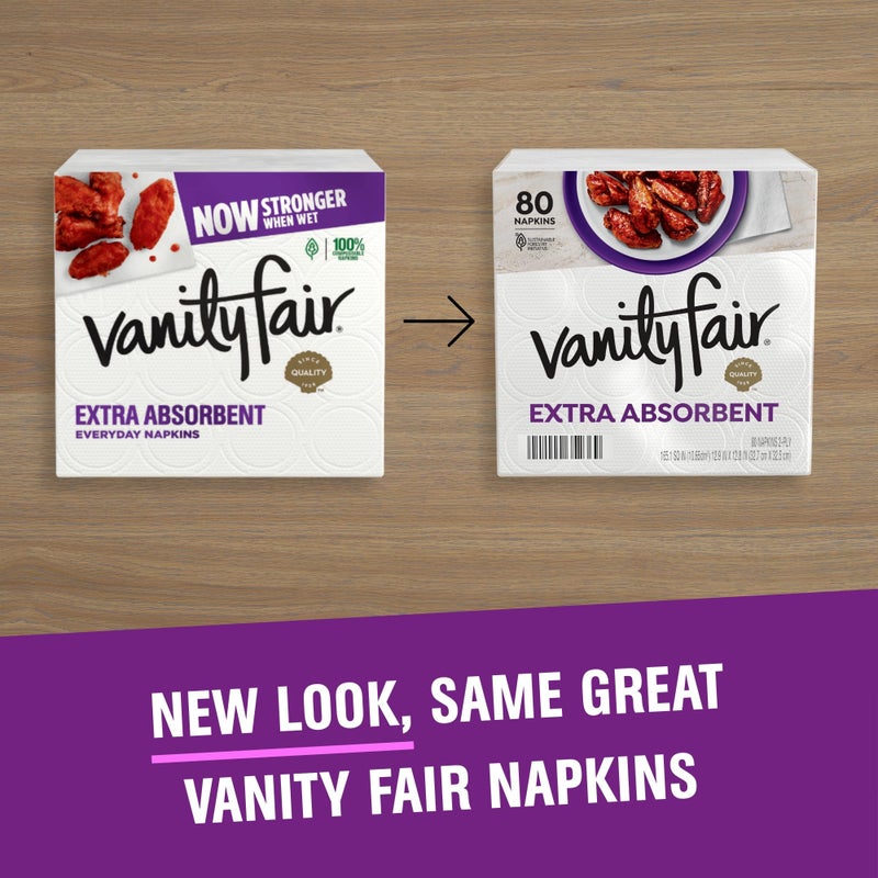 Vanity Fair Extra Absorbent Premium Paper Napkins, 80 Count, Disposable Napkins Made Soft And Strong For Messy Meals And Everyday Use - Image 3